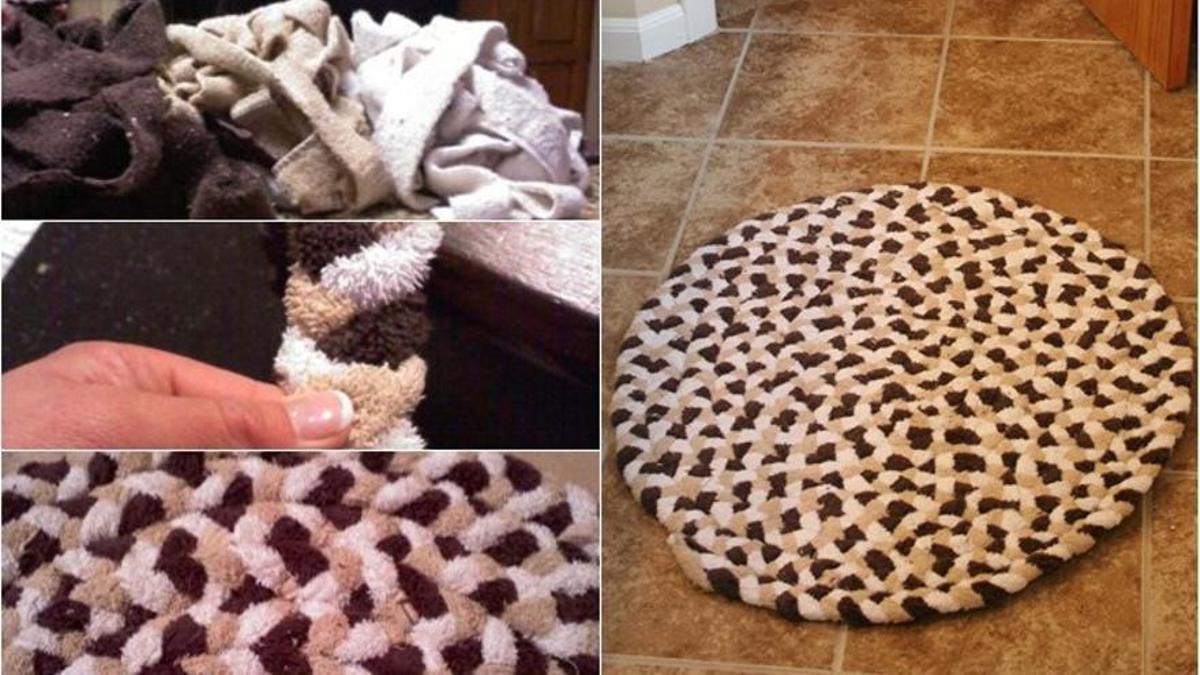 Una alfombra hecha de toallas