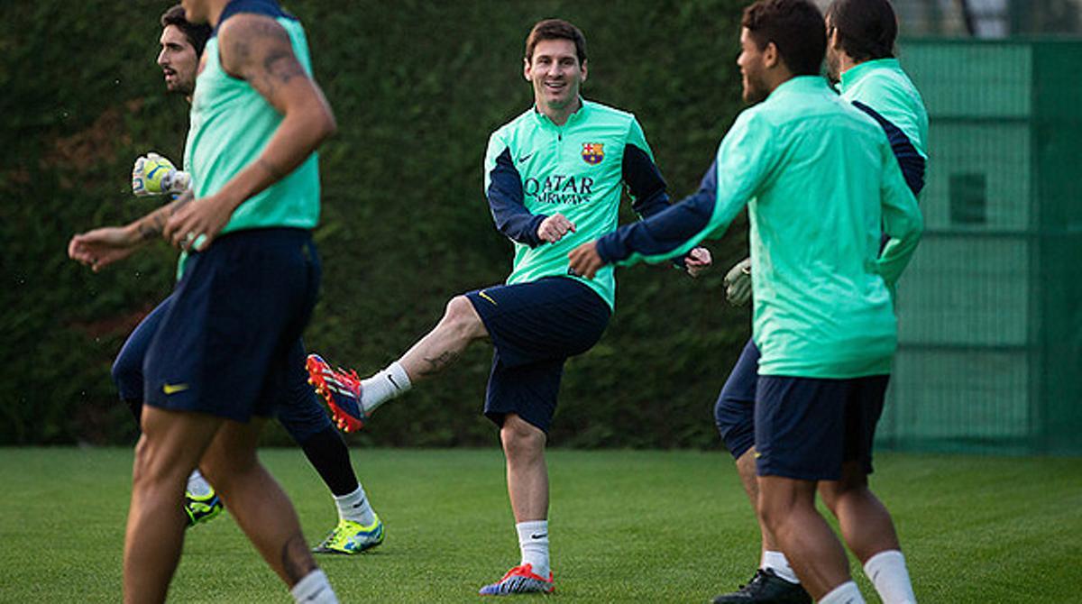 El davanter argentí del Barça fa un pas més en la recuperació de la petita lesió fibril·lar al bíceps femoral de la cama dreta que es va fer al camp de l’Almeria.