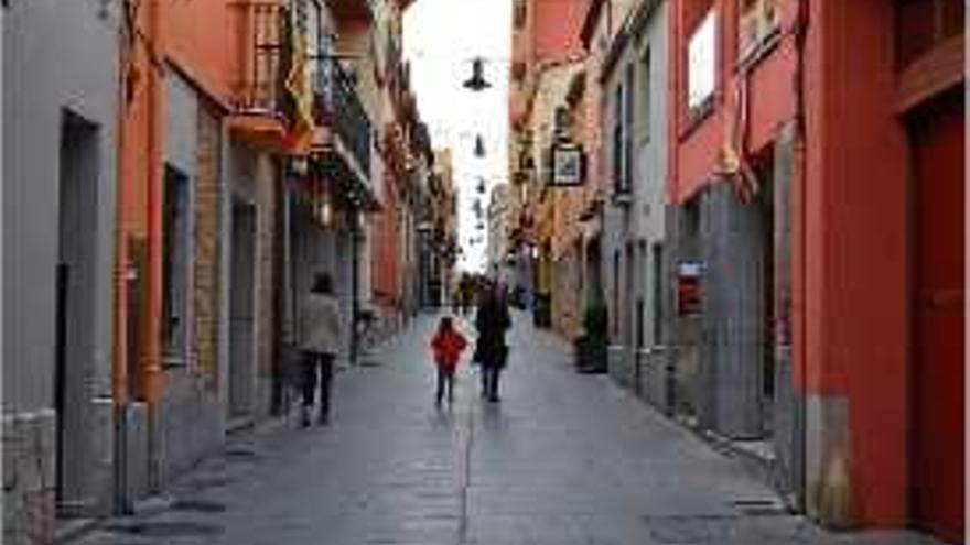 Una via cèntrica de Cassà de la Selva, el carrer de les Barraquetes.