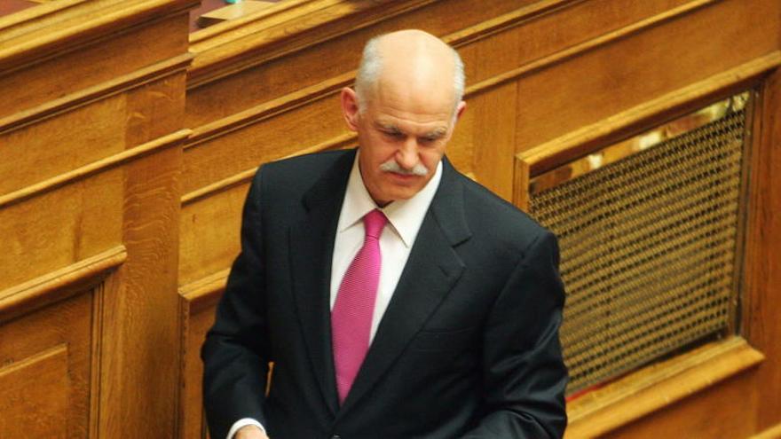 Papandreu, en el Parlamento.
