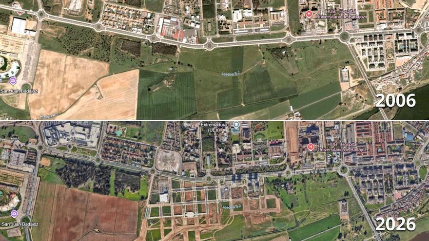 Así ha cambiado la avenida de Elvas los últimos 20 años hasta convertirse en el gran "polo de atracción" urbanístico de la ciudad
