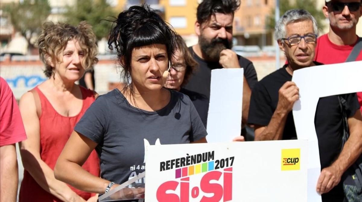 La diputada de la CUP Anna Gabriel, este martes, en un acto en Tortosa.