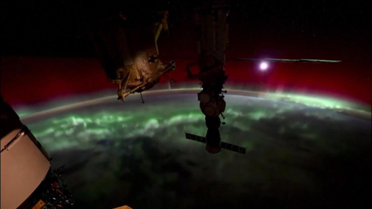 Espectacular aurora boreal vista desde la Estación Espacial Internacional