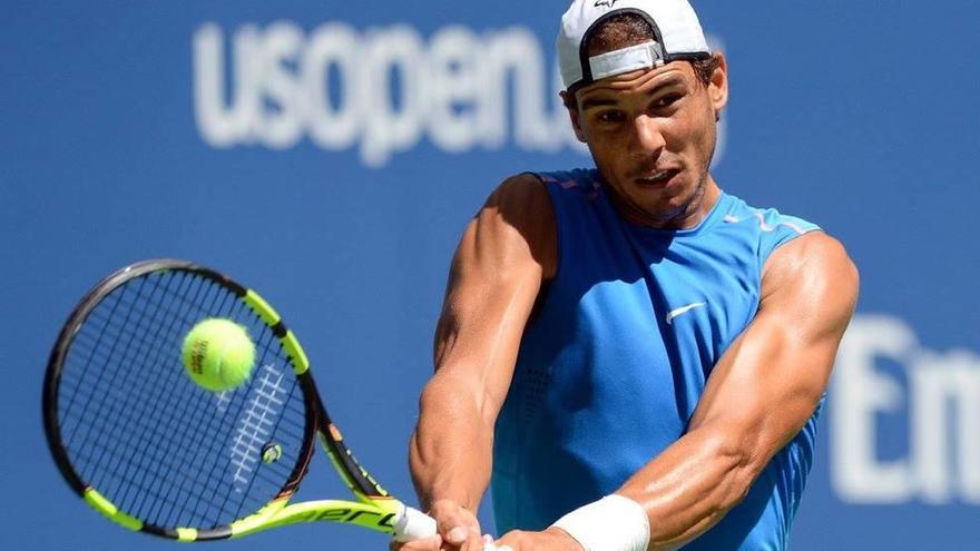 Nadal durante un entrenamiento en Nueva York.