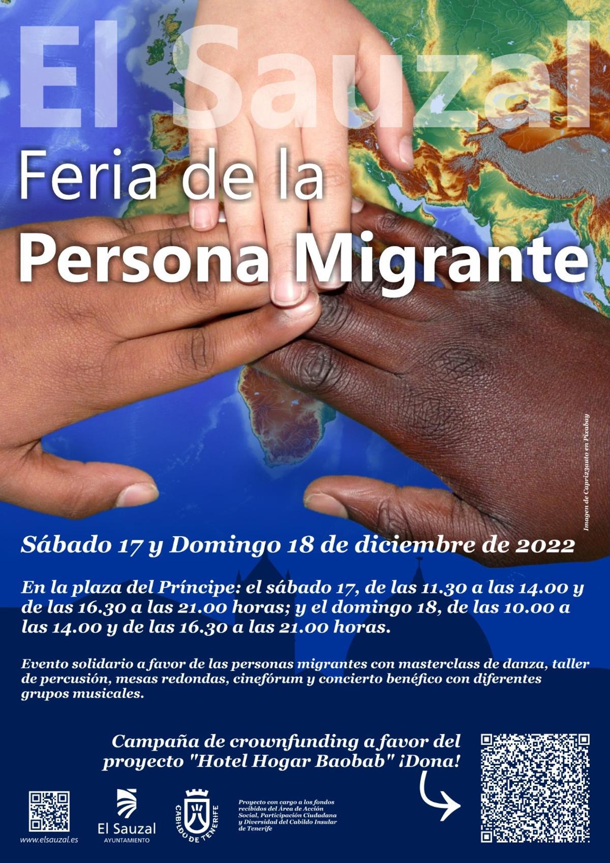 Cartel de la I Feria de la Persona Migrante en El Sauzal