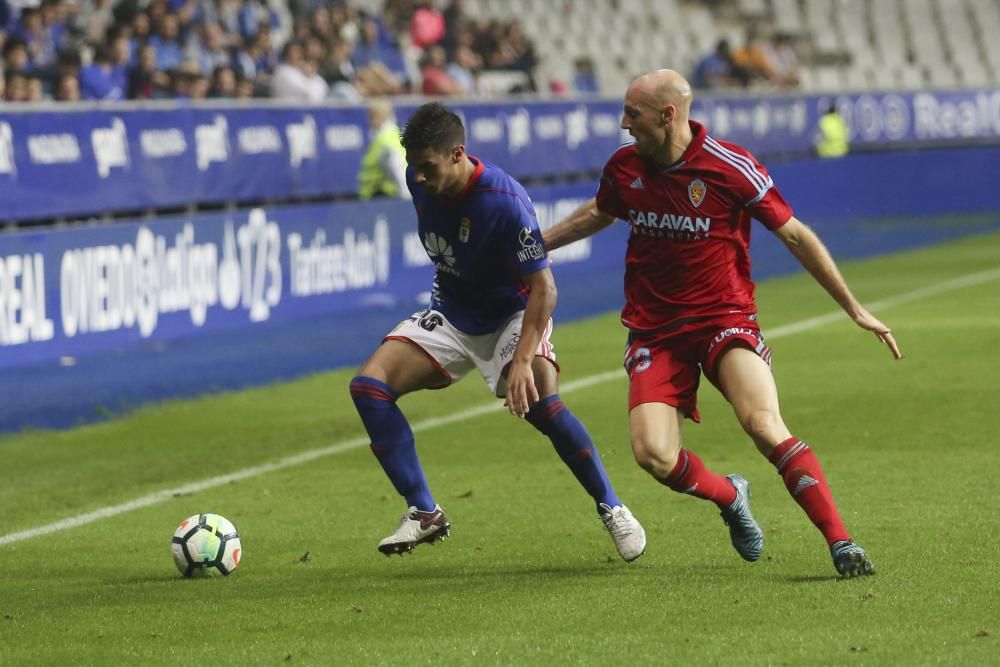 El partido entre el Oviedo y el Zaragoza, en imágenes