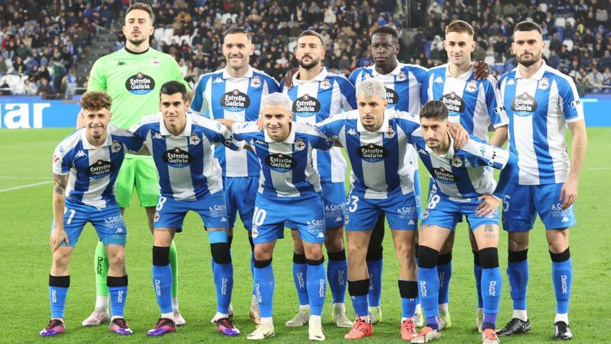 Once del Deportivo, todavía con Lucas, durante la primera vuelta. | Iago López