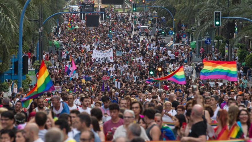 La manifestación del Orgullo LGTB en Alicante, en una foto de archivo