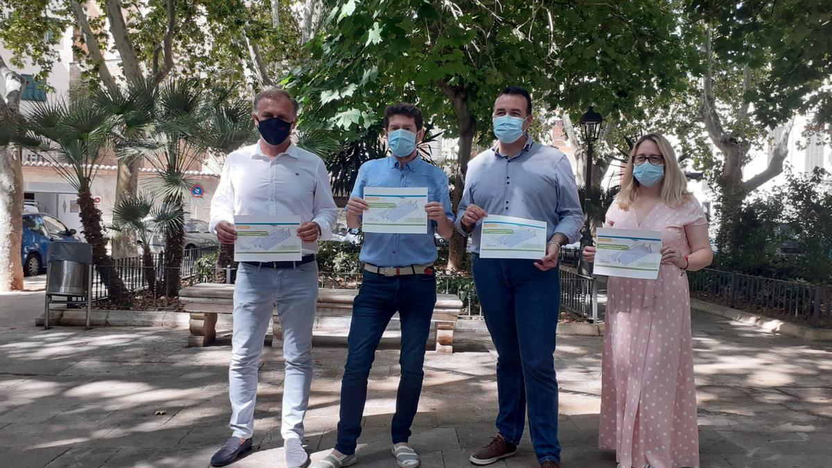 Manera, Jarabo, Dalmau y Nombela presentaron la peatonalización de la plaza Quadrado.