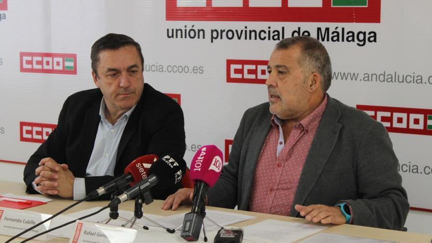 Presentación del informe de CCOO con Fernando Cubillo y Rafael González.