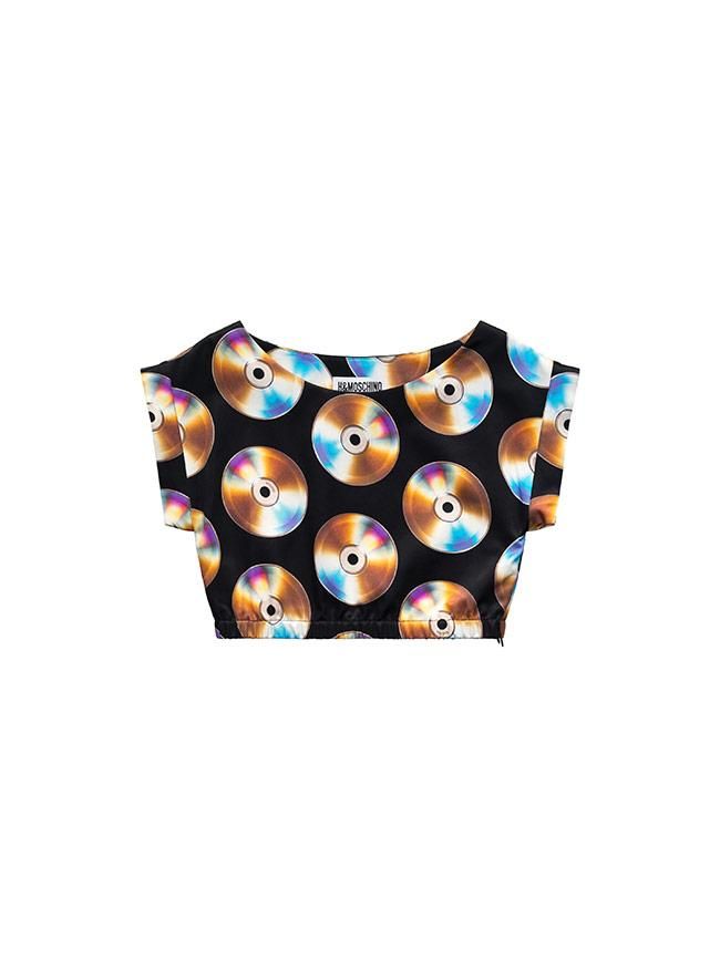 Todas las imágenes de la colección de Moschino x H&M: top de estampado disco