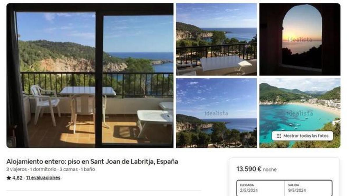 Detalle del anuncio del alquiler turístico de Ibiza