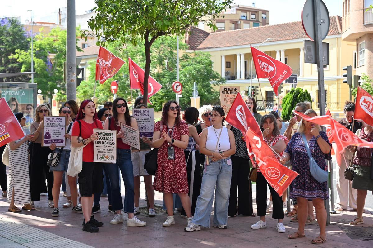 Manifestación comedores escolares en Castellón