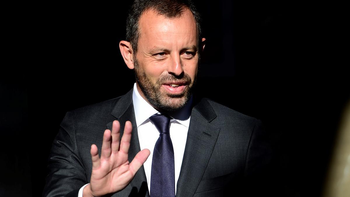 Sandro Rosell sale de declarar en la Audiencia Nacional de Madrid en el 2014.