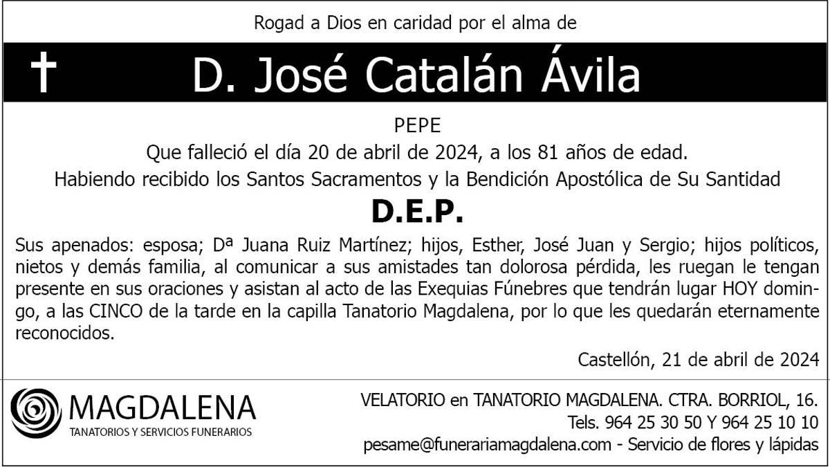 D. José Catalán Ávila
