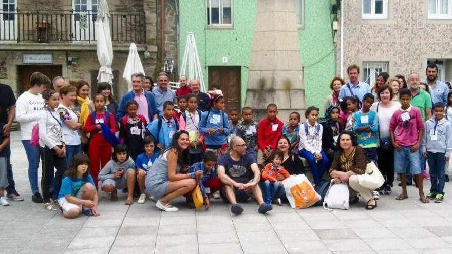 Recepción en Sada de los niños saharauis el pasado julio.