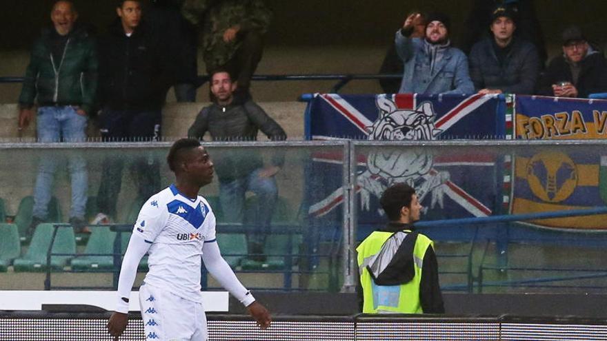 Balotelli, durante el Verona-Brescia.