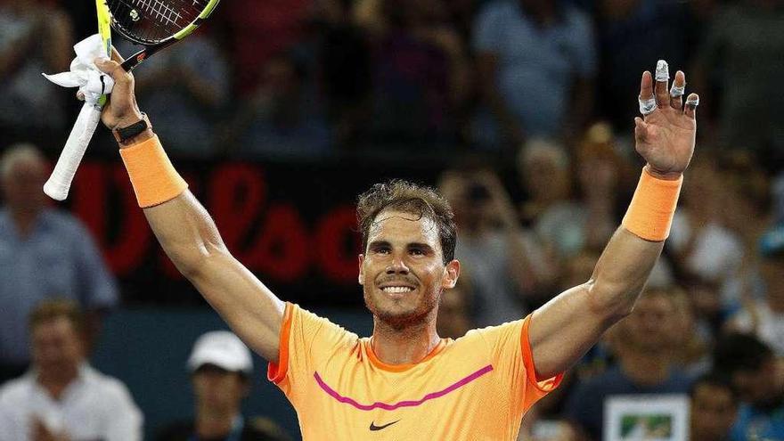 Nadal, tras conseguir la victoria ante Zverev. // Efe