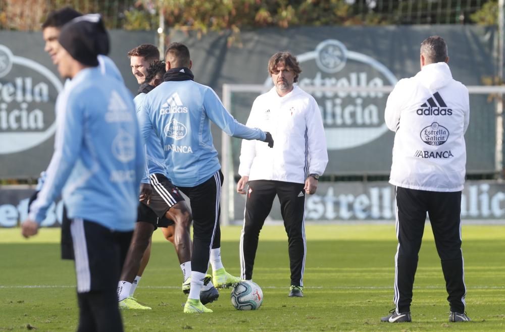 La primera sesión de entrenamiento de Óscar García al frente del Celta