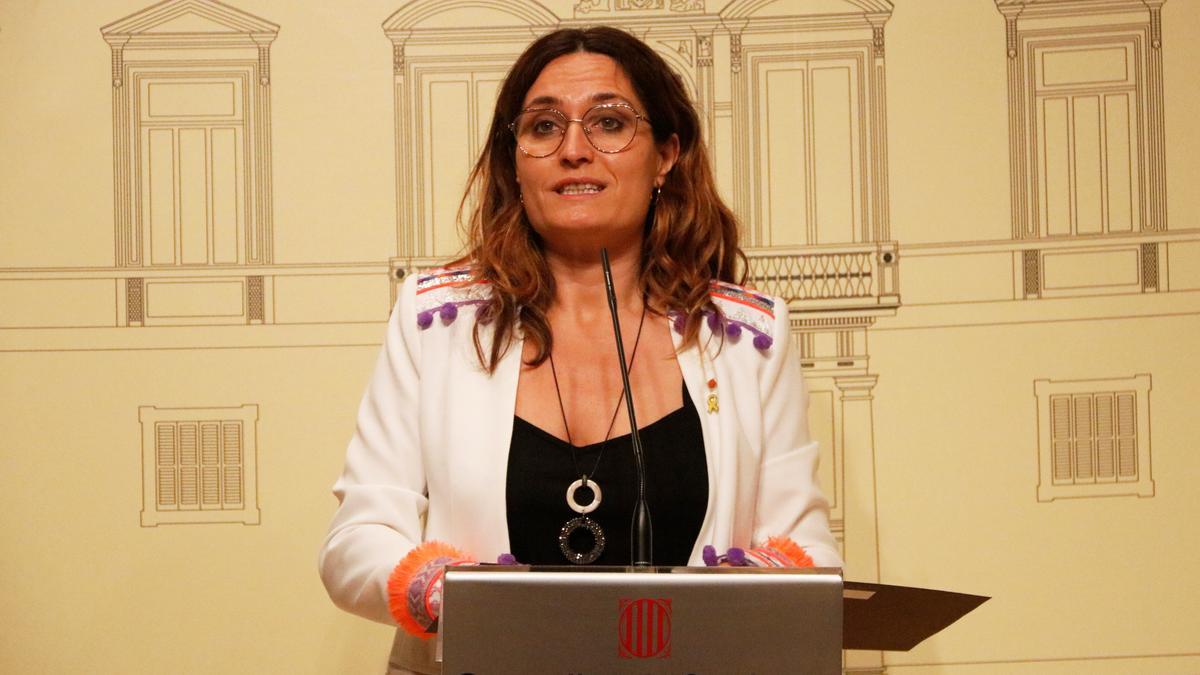 Laura Vilagrà, durant la roda de premsa d&#039;aquest 15 de juny