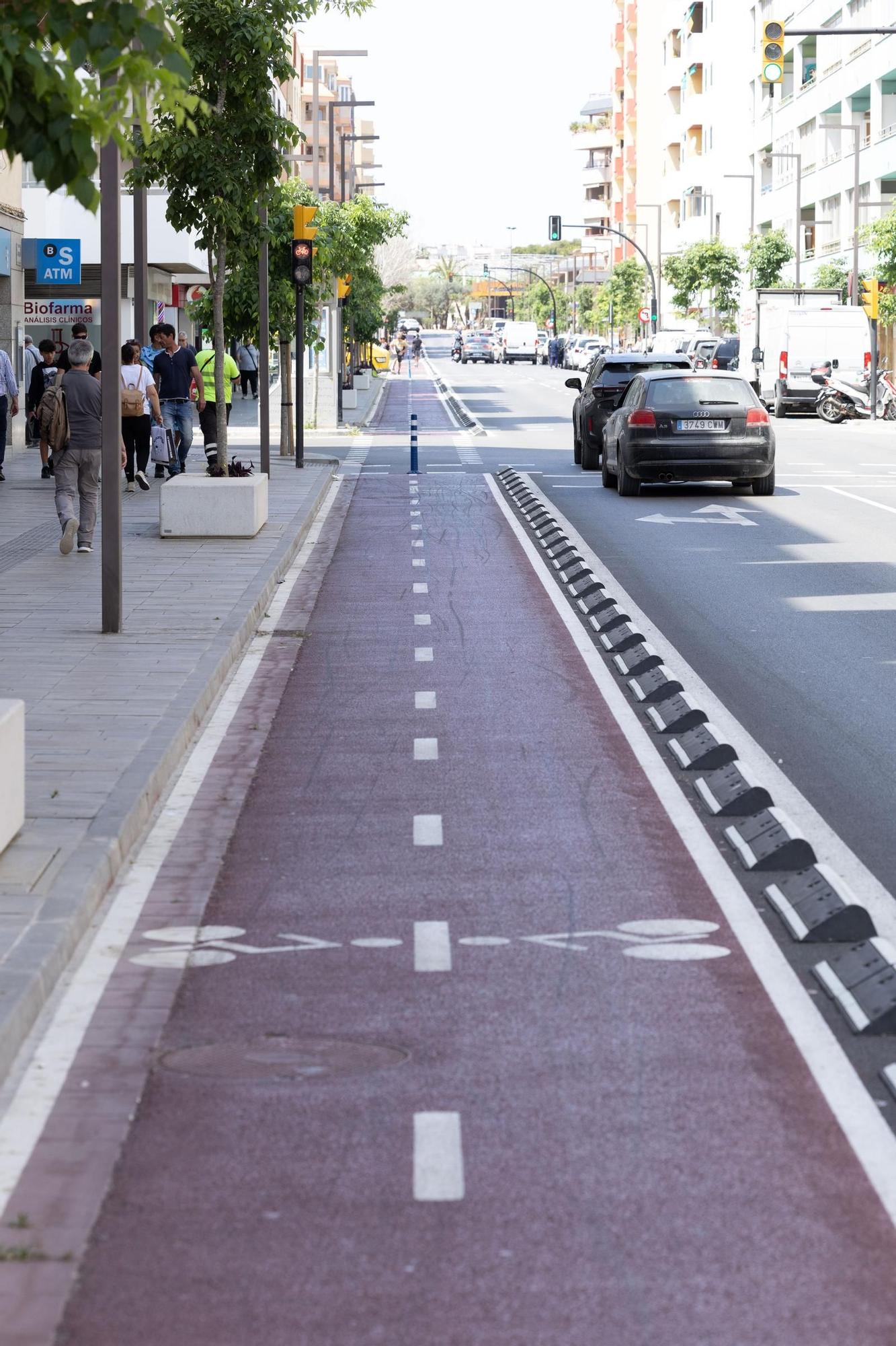 Galería: Así es el carril bici de Isidor Macabich en Ibiza