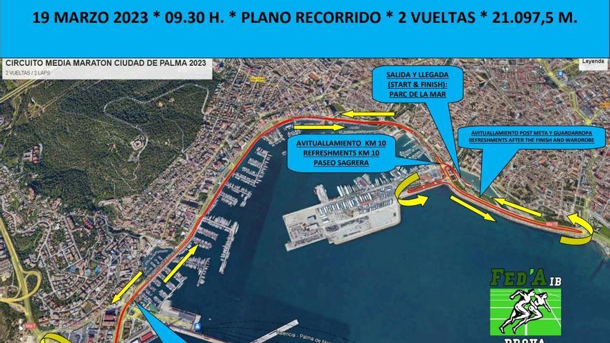 Estos son los cortes de tráfico para el domingo por la CaixaBank Mitja  Marató Ciutat de Palma y la XI 10 km Port de Palma