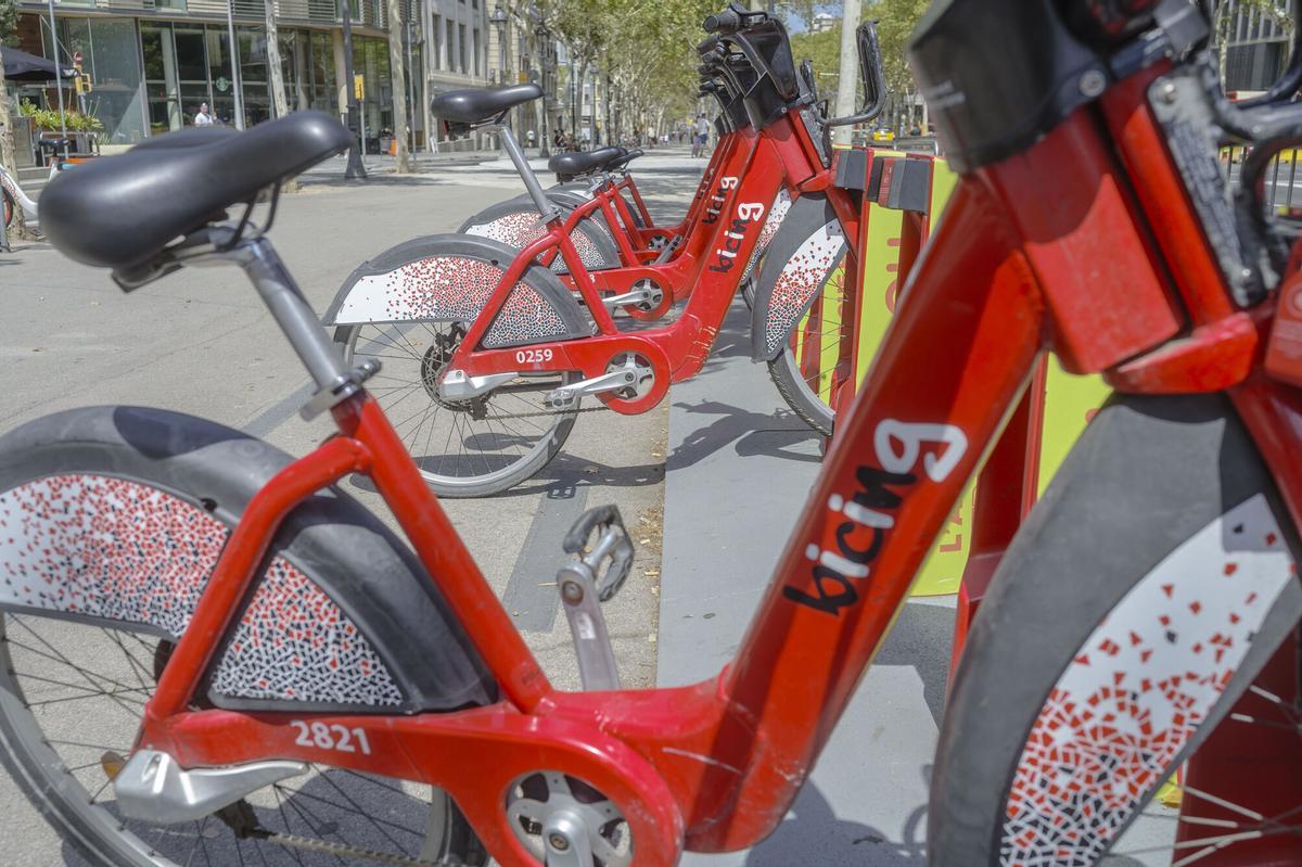 Bicicletas del Bicing, en una imagen de archivo