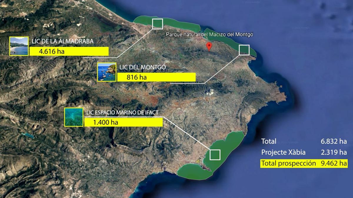 Áreas de estudio del Proyecto Posidonia