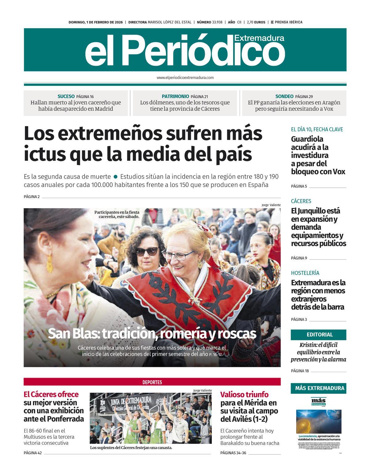 Consulta la portada correspondiente al día 1 de febrero de 2026