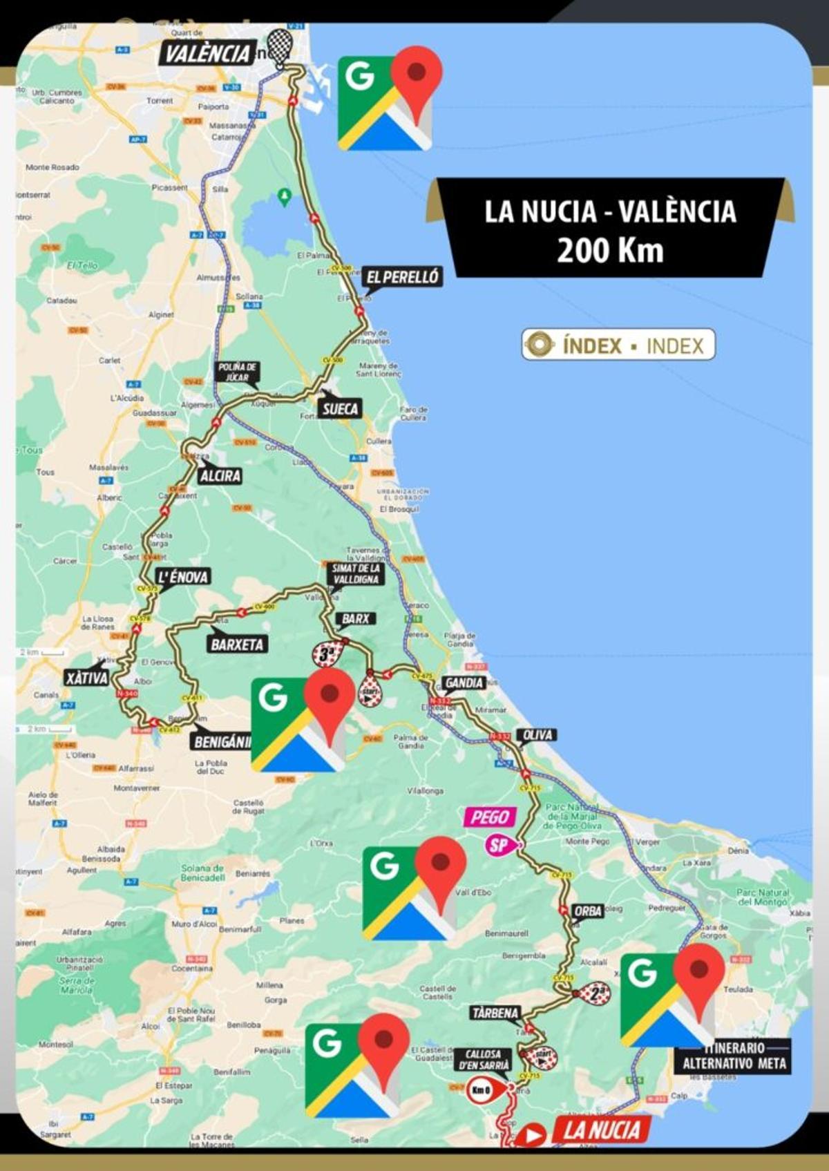 Recorrido Clàssica Comunitat Valenciana 1969- Gran Premi València.