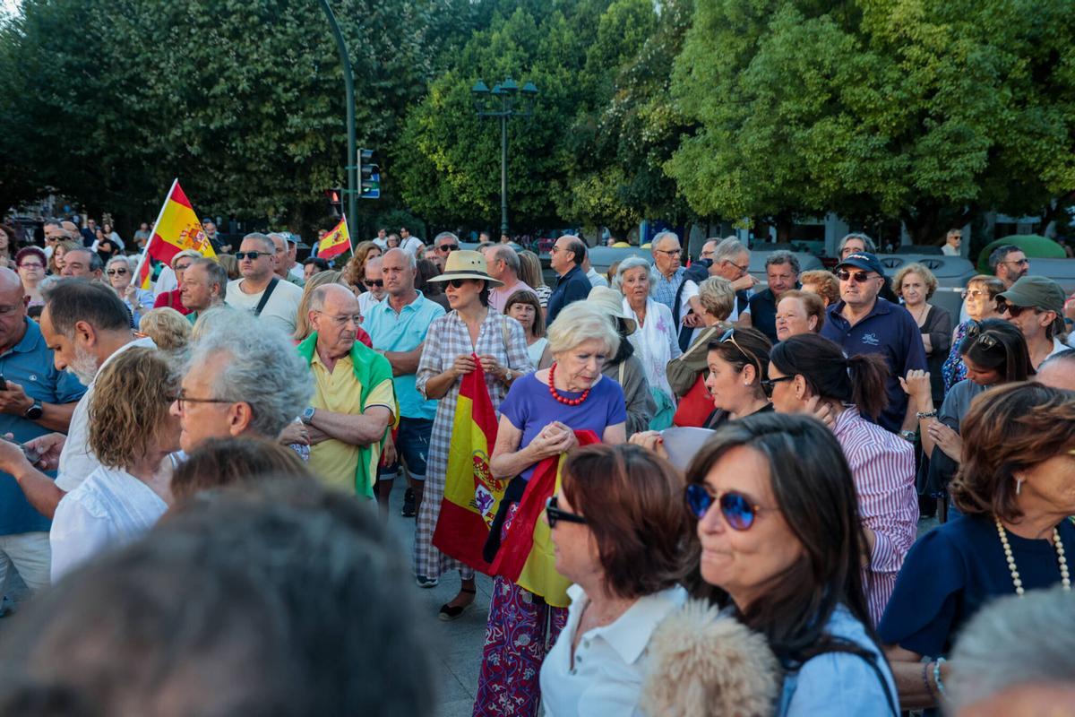 Un momento de la protesta vivida esta tarde en Vilagarcía.