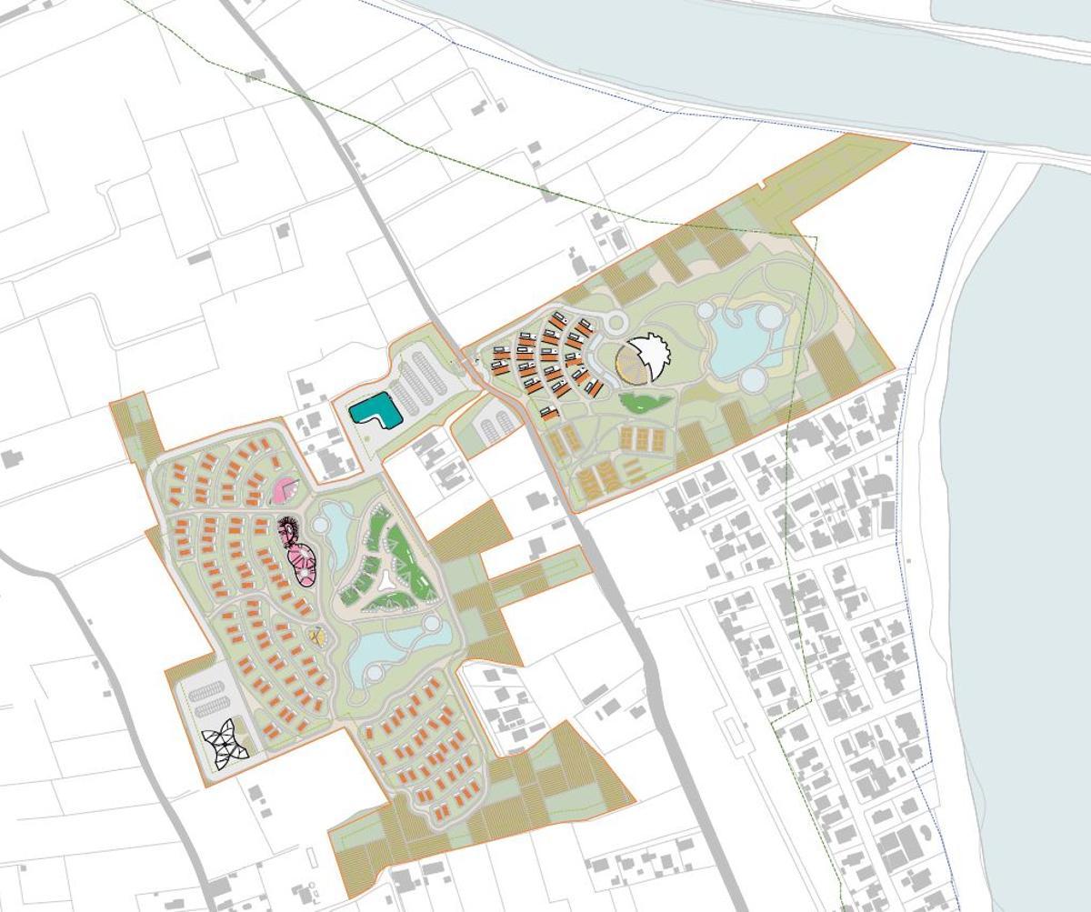 Plano del complejo hotelero diseñado por Cullera Resorts.