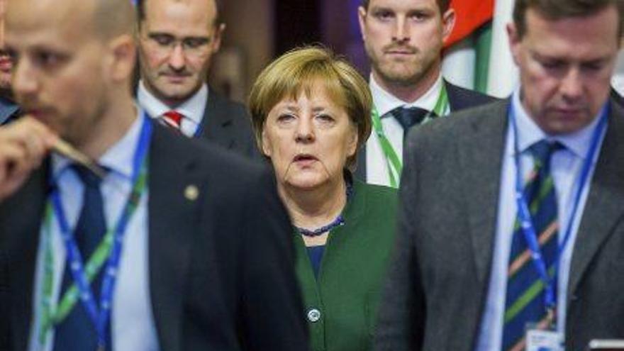 La cancellera Angela Merkel, al final de la cimera