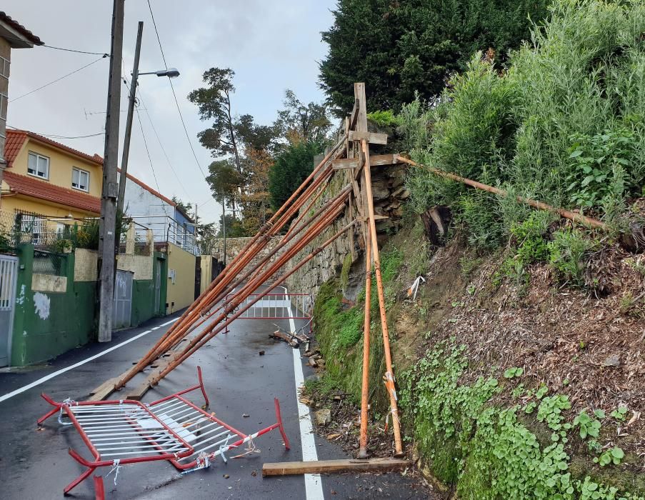 Daños del temporal en Vigo.