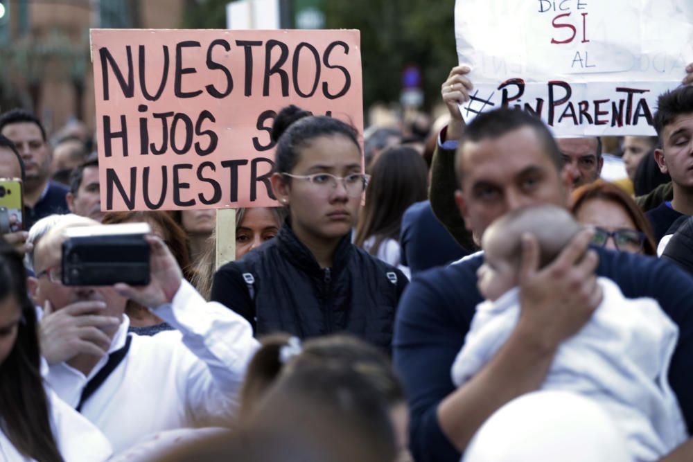 Protesta a favor del pin parental en Murcia