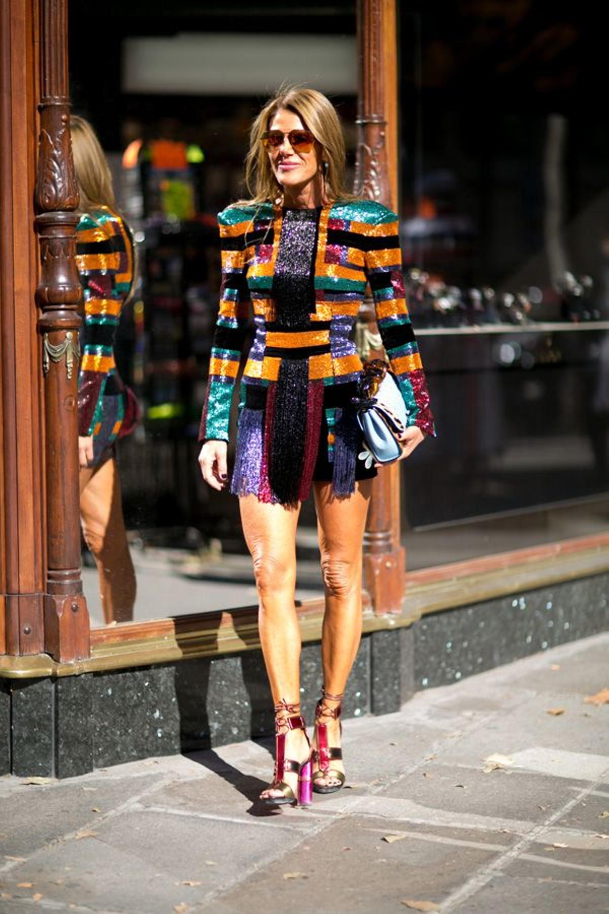 El look con pailletes de Anna Dello Russo