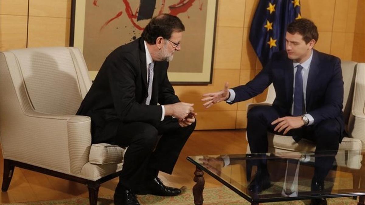 Reunión entre Mariano Rajoy y Albert Rivera en el Congreso