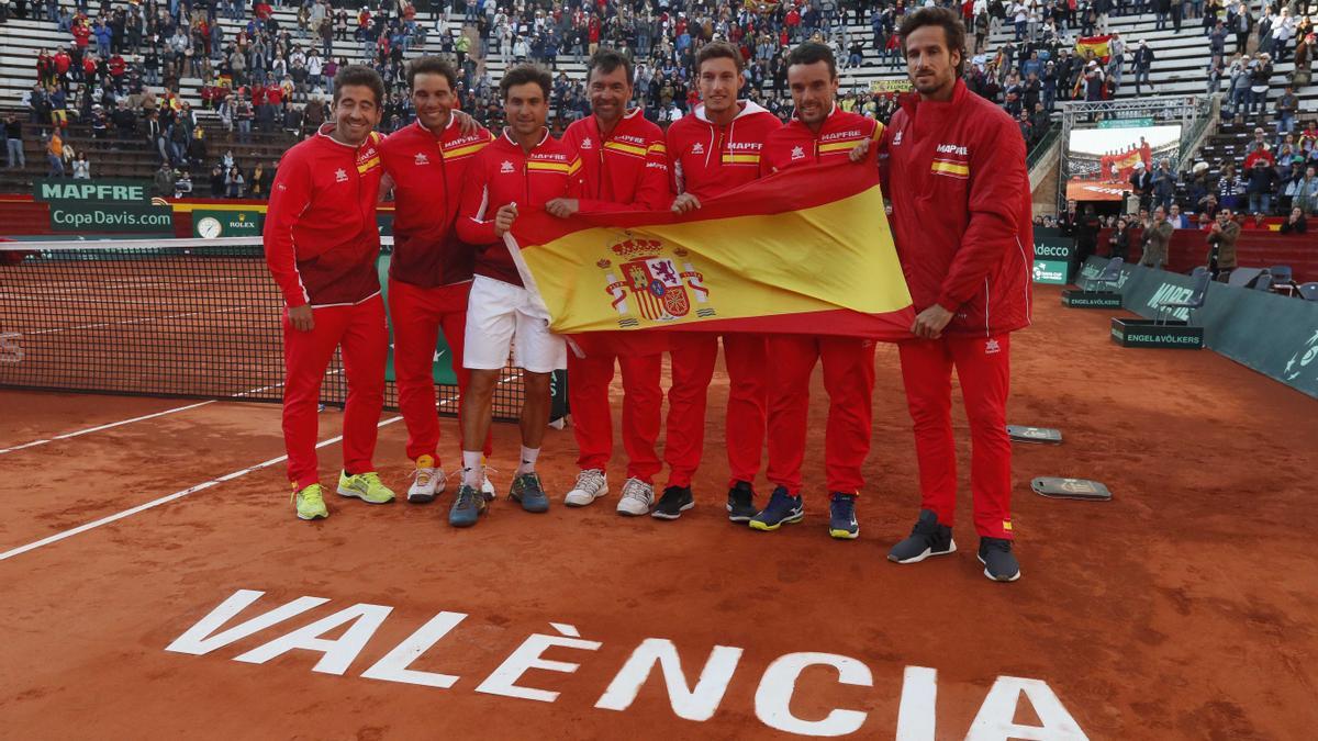 Foto de archivo de una de las veces que España ha jugado la Copa Davis en València.