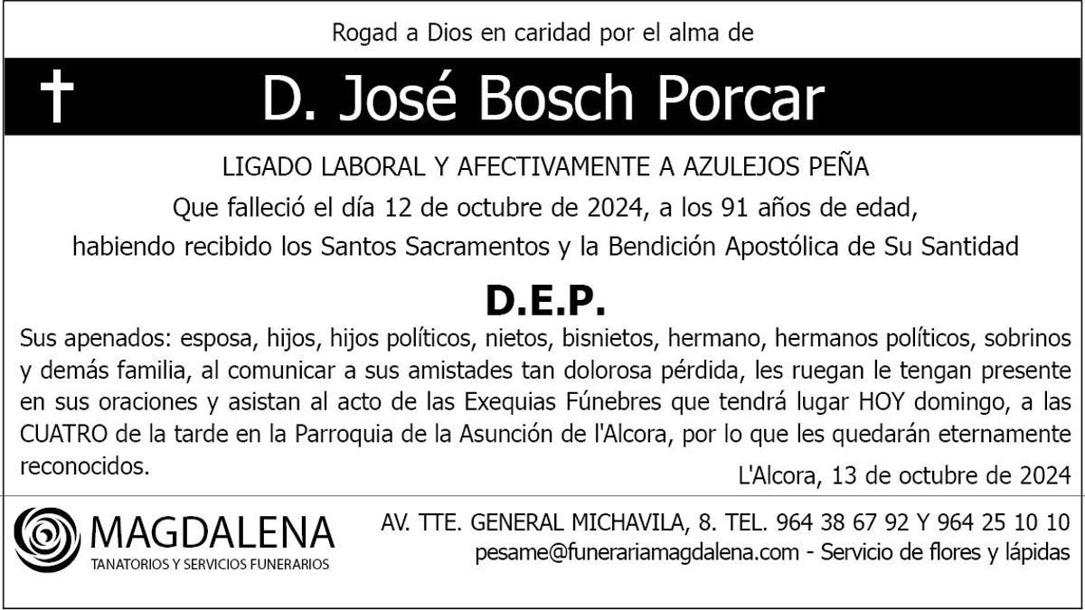 D. José Bosch Porcar