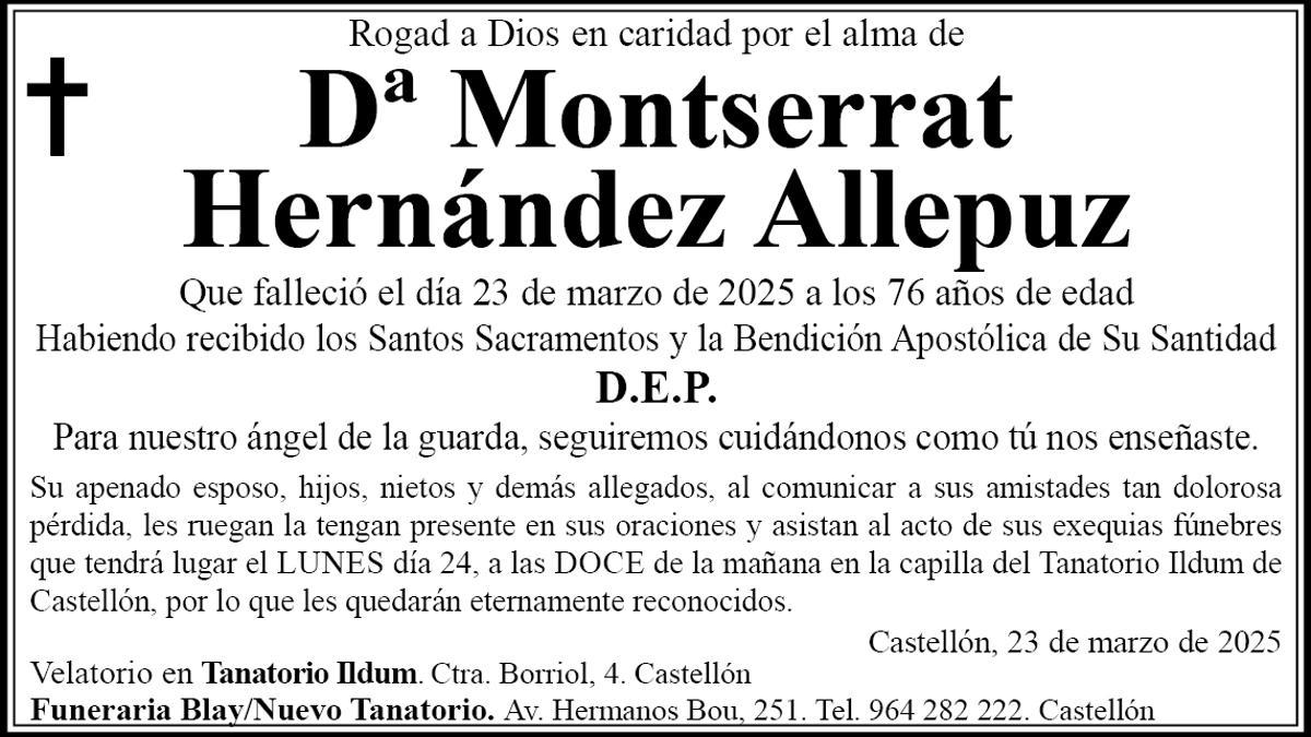 Dª Montserrat Hernández Allepuz