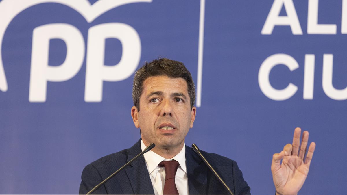 El presidente del Partido Popular de la Comunidad Valenciana, Carlos Mazón