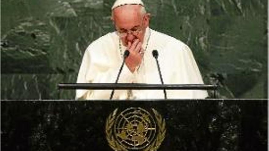 El papa Francesc va pronunciar el seu discurs a les Nacions Unides.