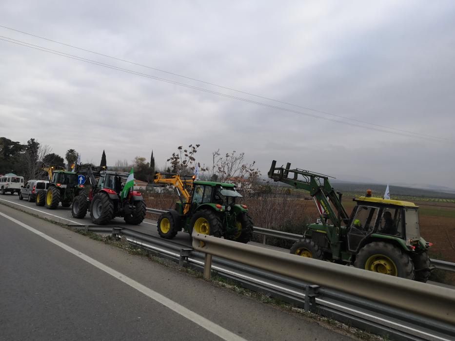 La tractorada arranca en la A-92, a su paso por Antequera.