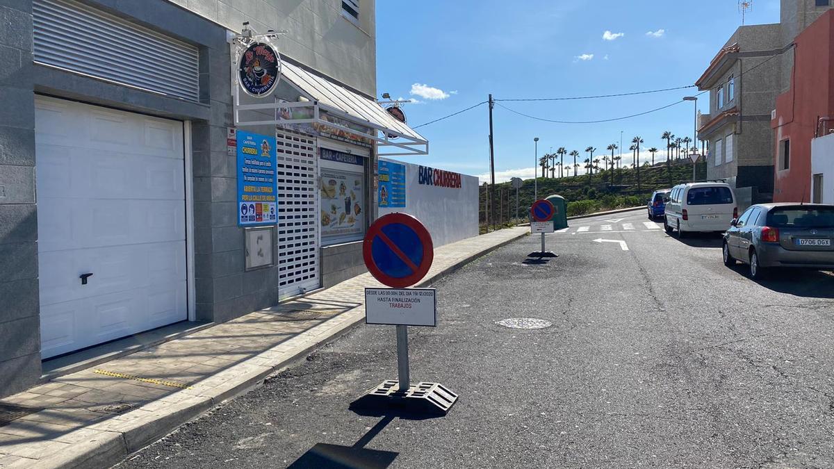 Zona de aparcamiento habilitada como terraza