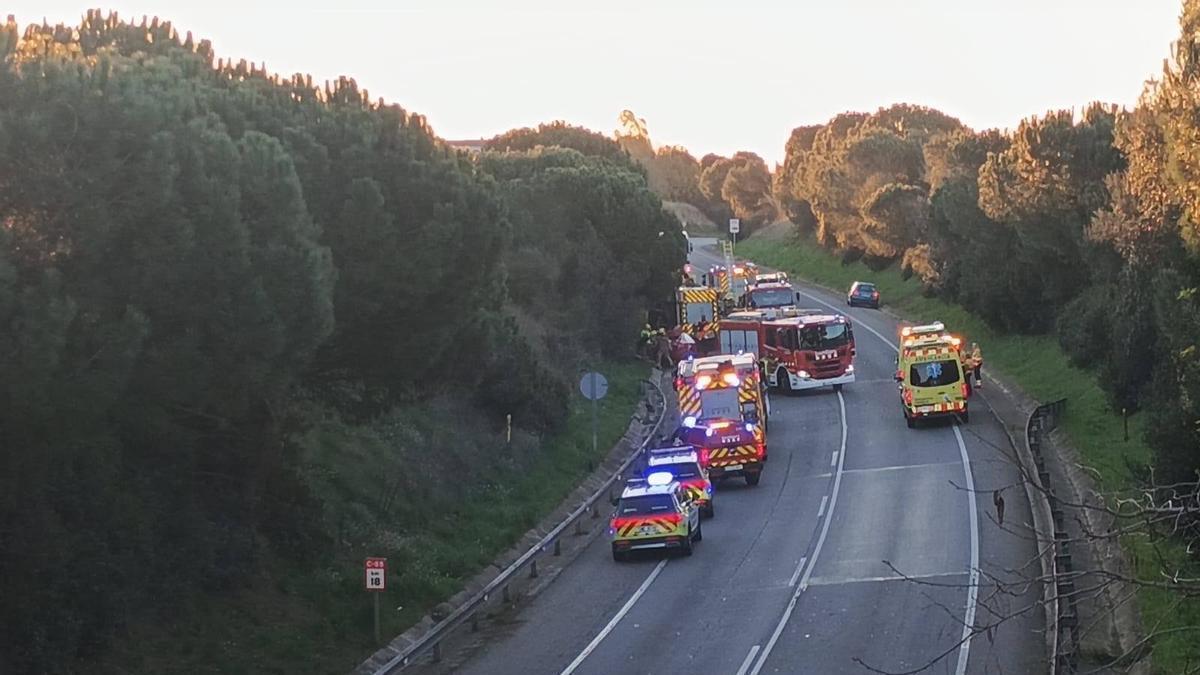 Les imatges de l'accident de Cassà de la Selva