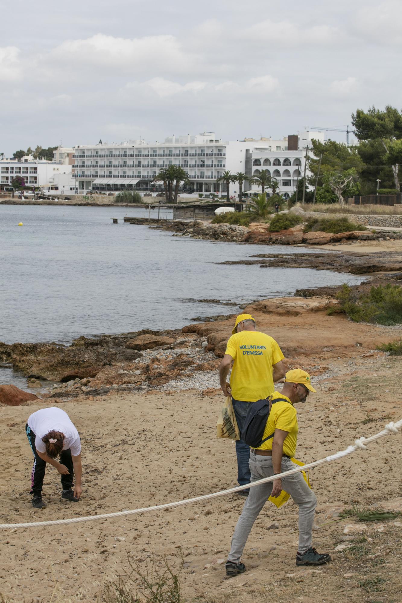 Galería de imágenes de la recogida de plásticos en una playa de Ibiza