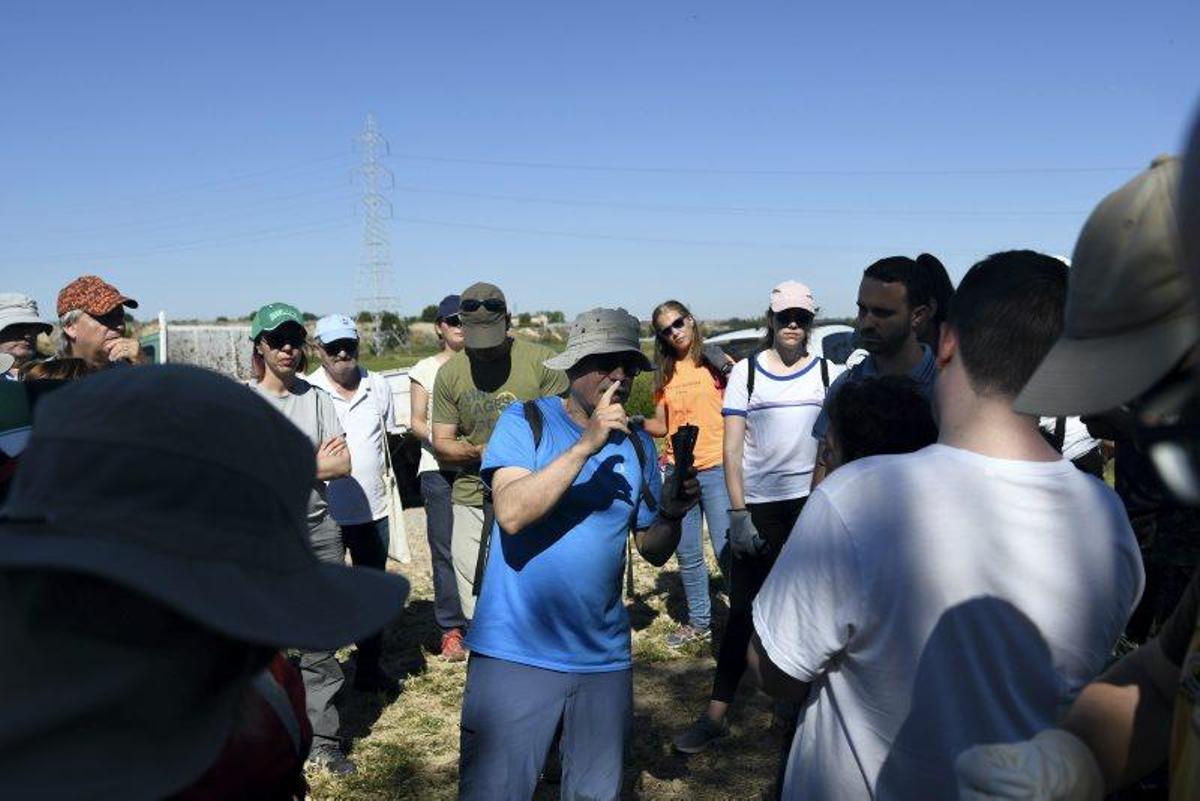 Recogida de plásticos en la ribera del Ebro