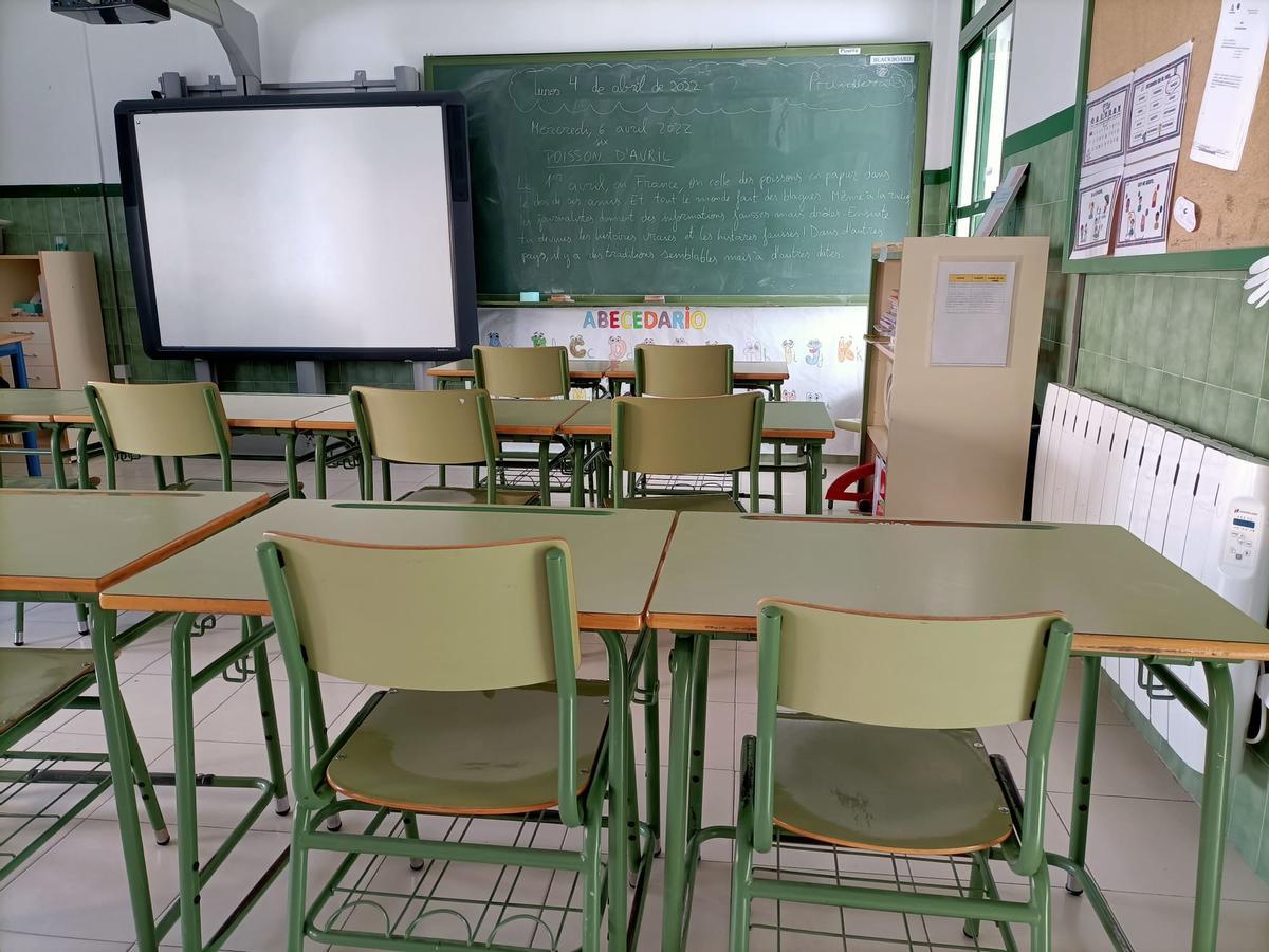 Un aula en un centro escolar público.