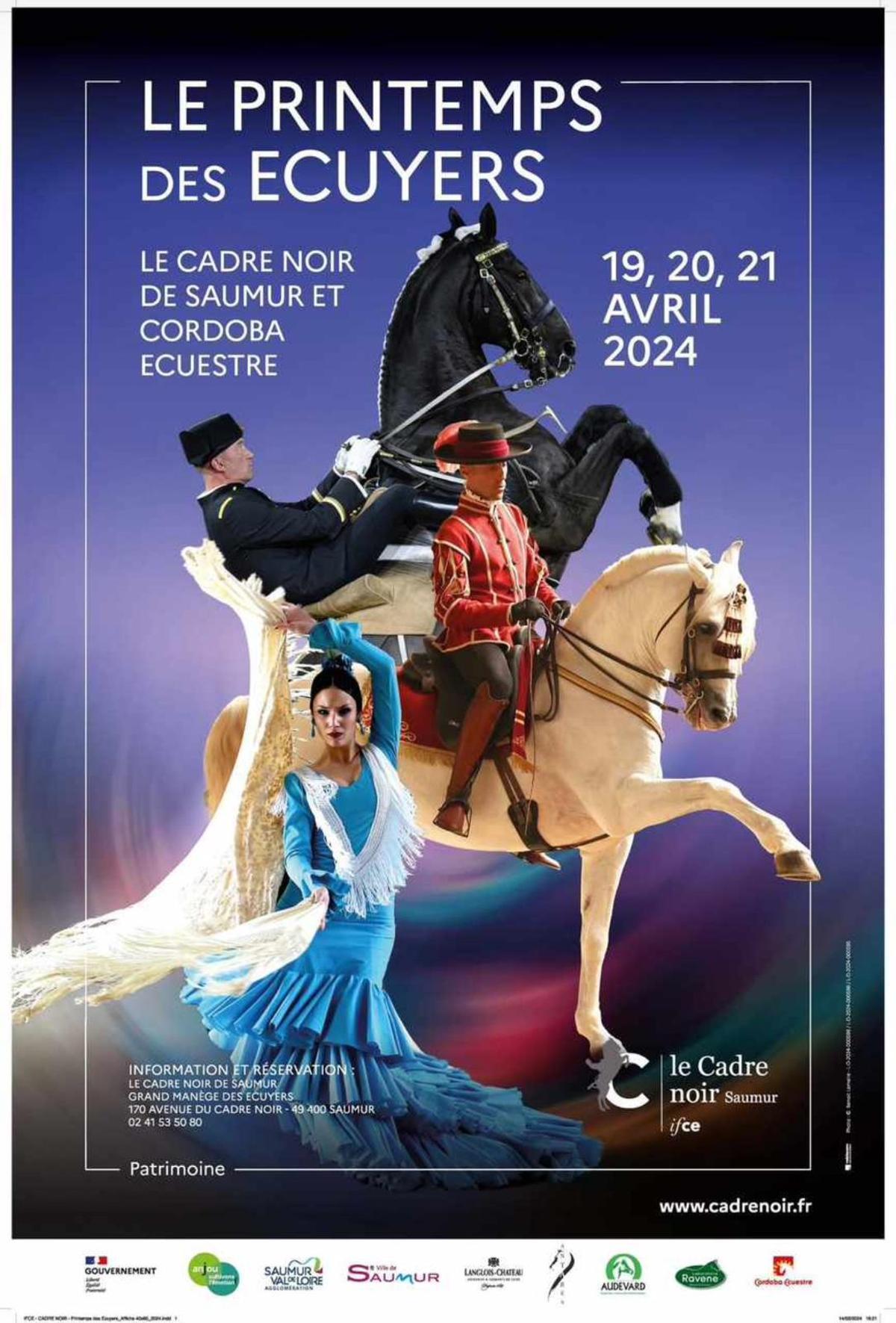 Cartel de la actuación de Córdoba Ecuestre en Saumur (Francia).