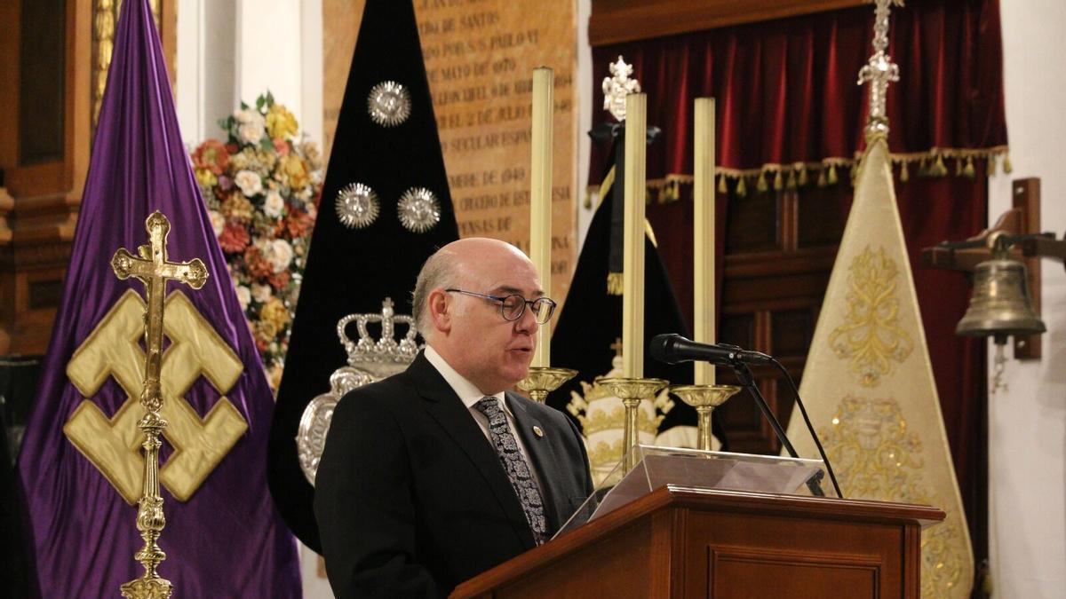 José Antonio Trapero Perea, durante el pregón de Semana Santa del pasado año.